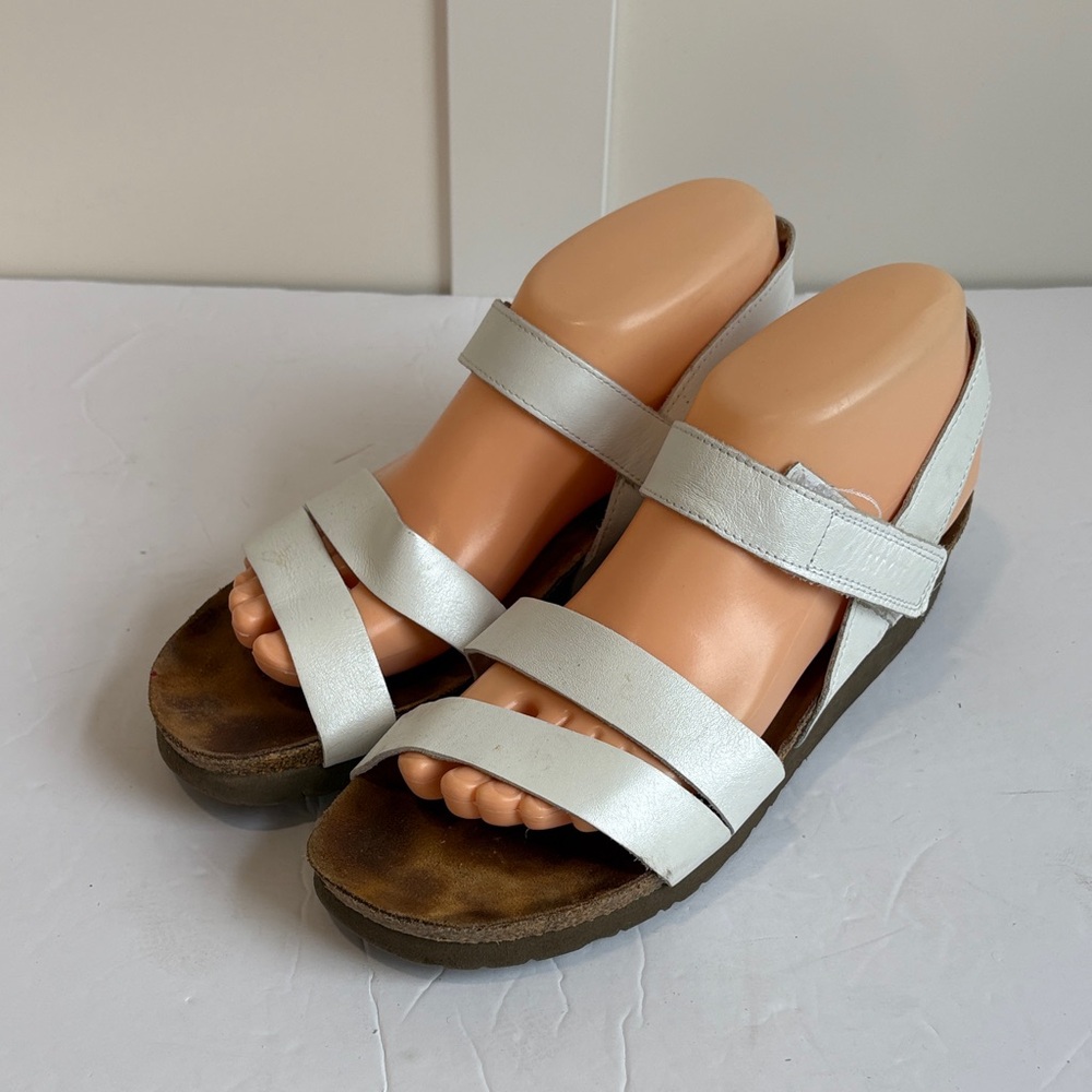Naot Kayla White Pearl Wedge Sandal